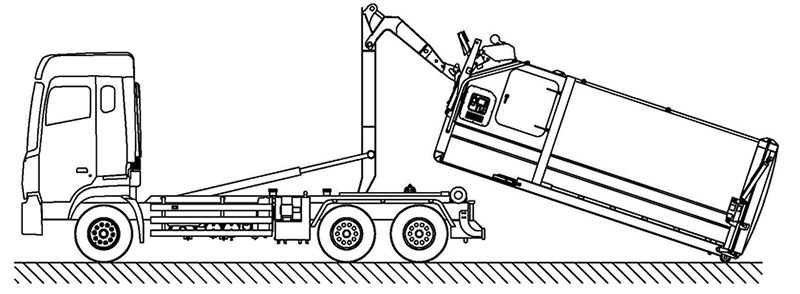 The principle and layout of Fulongma brand garbage truck with a detachable compartment