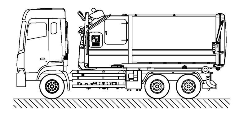 The principle and layout of Fulongma brand garbage truck with a detachable compartment