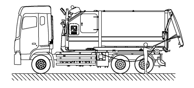 The principle and layout of Fulongma brand garbage truck with a detachable compartment