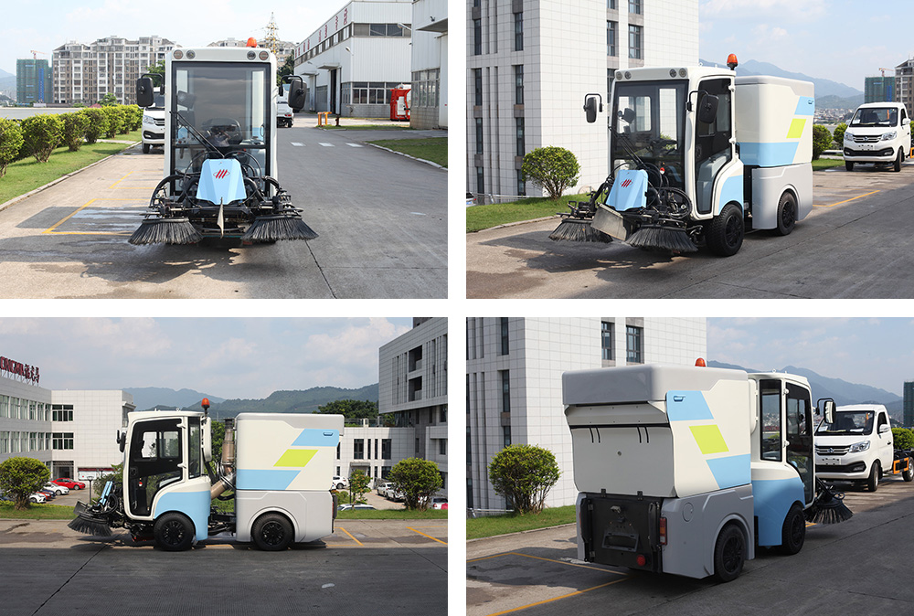 Performance and structural characteristics of FULONGMA intelligent electric road sweeper  FULONGMA Intelligent Electric Road Sweeper is an automatic cleaning integrated machine that combines road dust collection, sweeping, water spraying, and garbage transportation. It is a new type of cleaning equipment used in outdoor environments. The intelligent electric road sweeper is suitable for outdoor cleaning in parks, sanitation, cleaning companies, property management companies, squares, universities, highways, squares, etc.  01. Picture of Smart Electric Road Sweeper  02. Performance characteristics of intelligent electric road sweeper  1. Electric operation, no noise, no exhaust gas emissions, clean and environmentally friendly.  2. Small size, flexible turning, easy to drive, convenient maintenance, suitable for most manual cleaning places.  3. Integrate sweeping and suction, no secondary pollution, no secondary dust.  4. The cleaning effect is good, as small as dust and sand, as large as stones, broken bricks, leaves, and cigarette cases, it can be cleaned in one go.  5. Mechanized operation is not only efficient and effective, and the machine is clean wherever it goes, but also avoids the phenomenon of flying dust, difficult dust, and missed sweeping in manual cleaning.  03. Structural characteristics of intelligent electric road sweeper  1. Concise and clear operation interface, suitable for people of all ages to operate.  2. Adopt high-performance maintenance-free battery, no leakage, no harmful gas.  3. Humanized design, equipped with fan. The powerful fan has strong suction power and good sweeping effect. Through the reasonable design of the hydraulic system, the effect of automatically dumping the garbage in the trash can is achieved, thereby greatly reducing the labor intensity of the operator.  4. With cleaning and throwing technology, the theoretical value of the dust box utilization rate is high.  5. Well-known brand parts provide a good foundation for the stable performance of the product.  6. Solid tires, sturdy and durable.  7. Intelligent electronic control system, over-current, under-voltage protection, aggravated chassis, large garbage bin volume.  03. Video of Smart Electric Road Sweeper