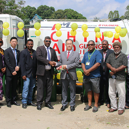 PEOPLE’S REPUBLIC OF CHINA DONATES 3 FULONGMA GARBAGE TRUCKS AND 200 BINS TO HCC.