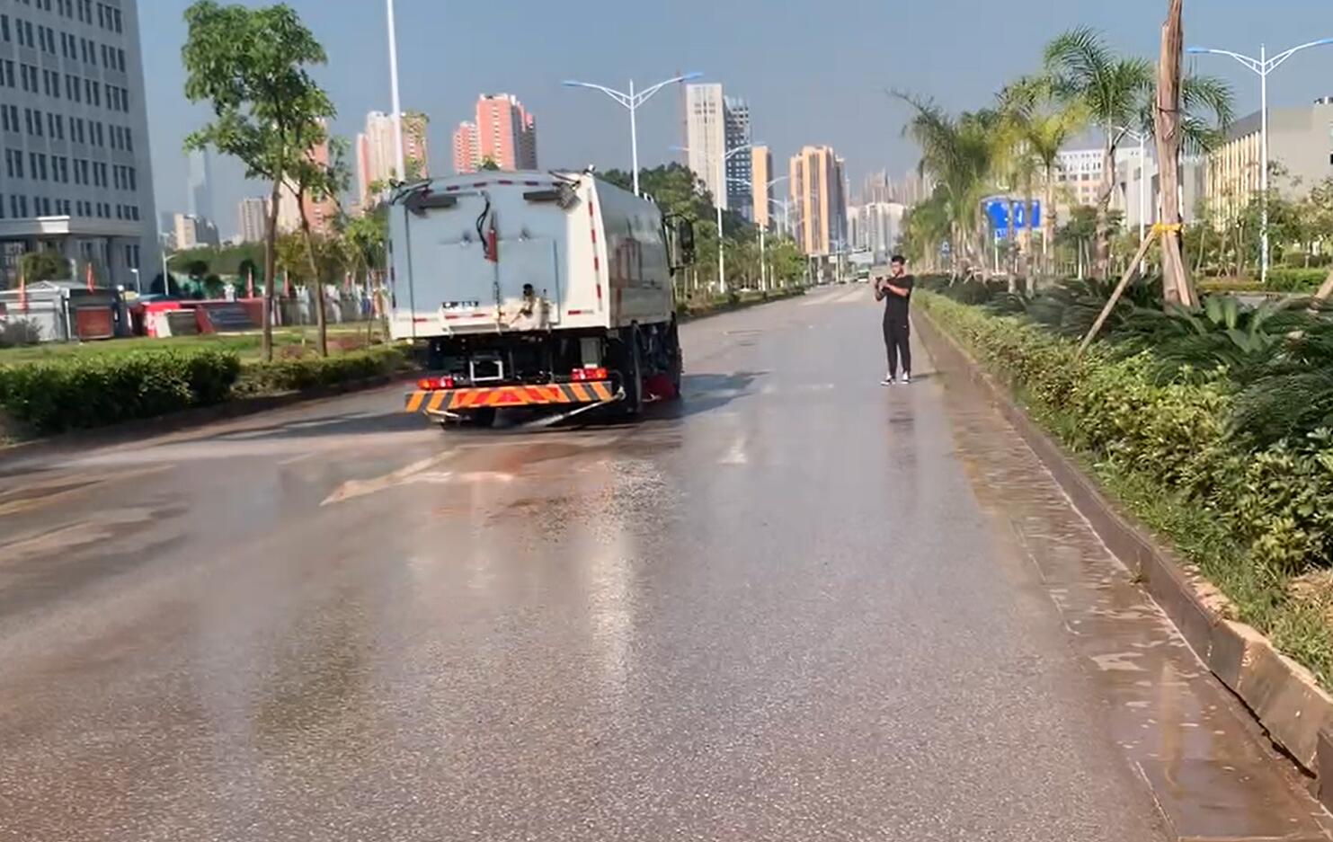 washing and sweeping trucks