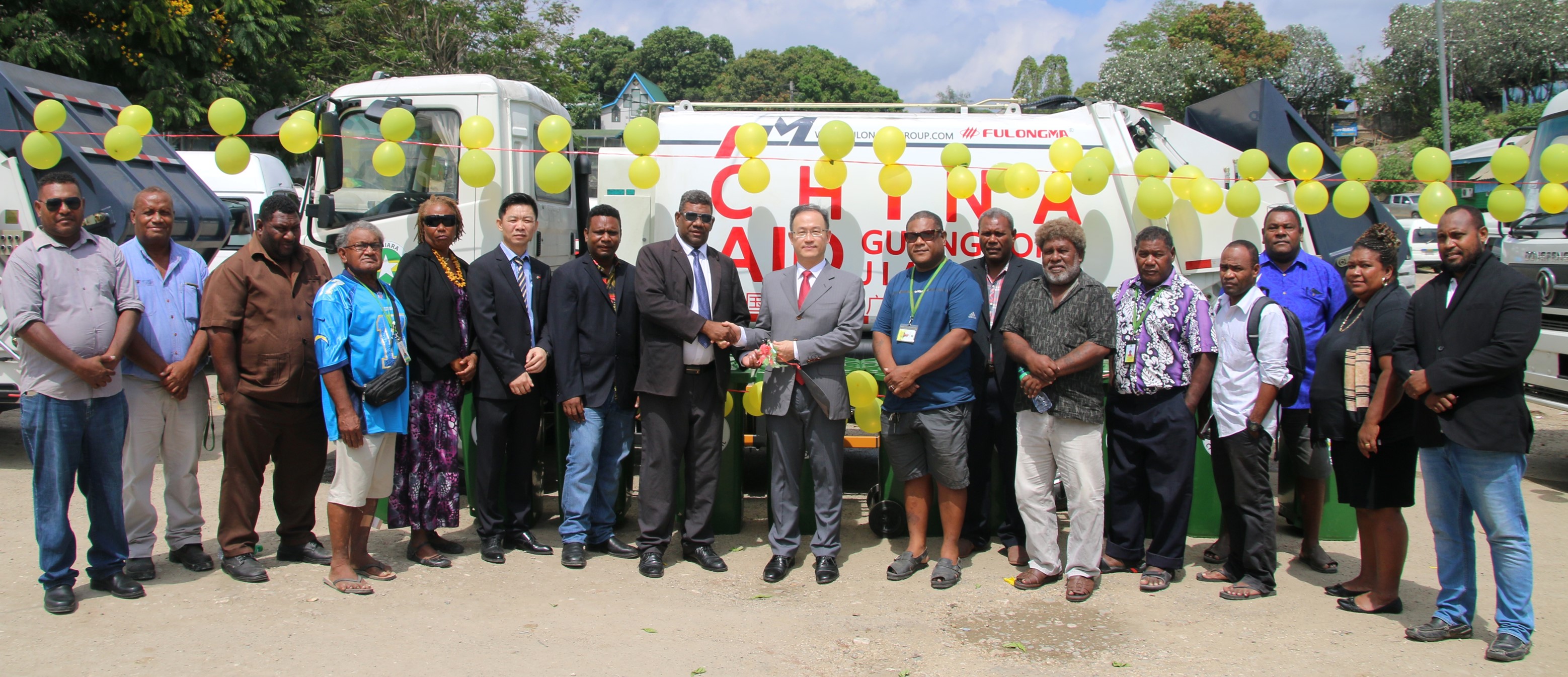 The Honiara City Council has taken delivery of three FULONGMA new garbage truck and 200 garbage bins.