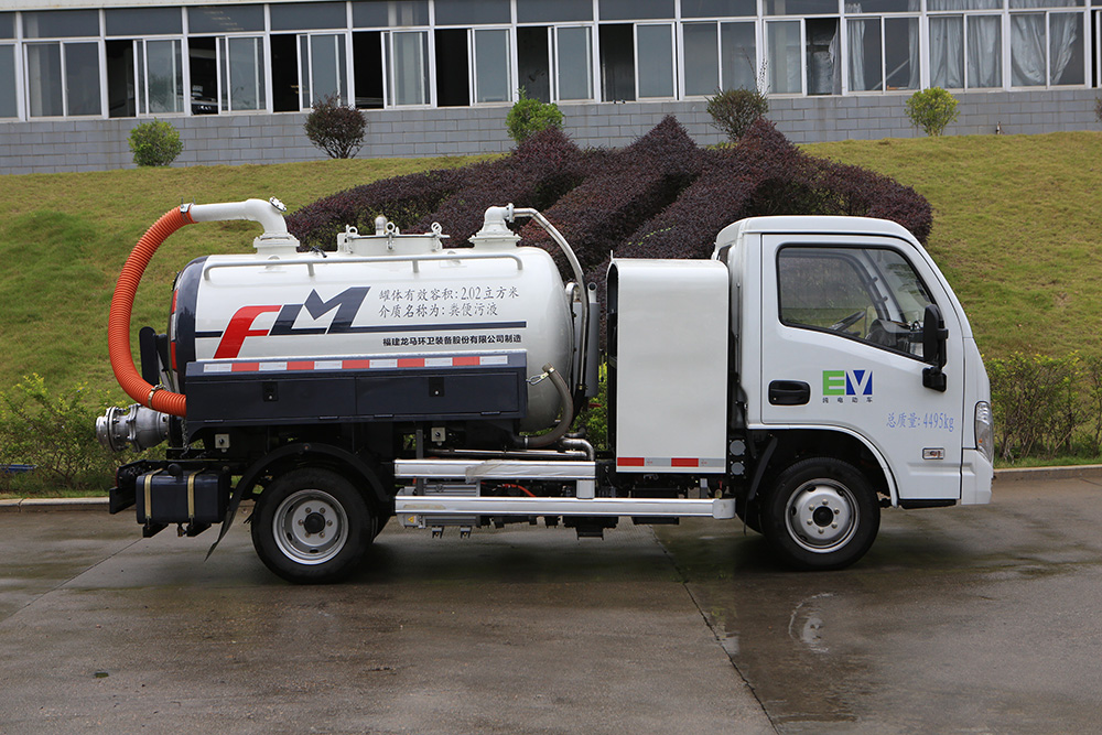 camión de succión de aguas residuales eléctrico puro