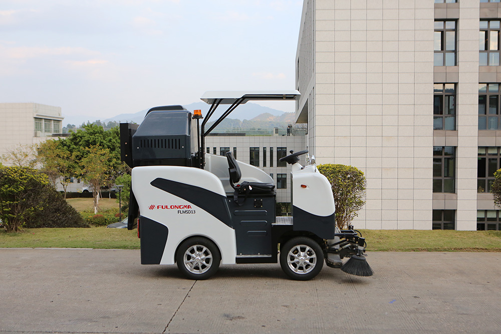 small electric ride-on sweeper