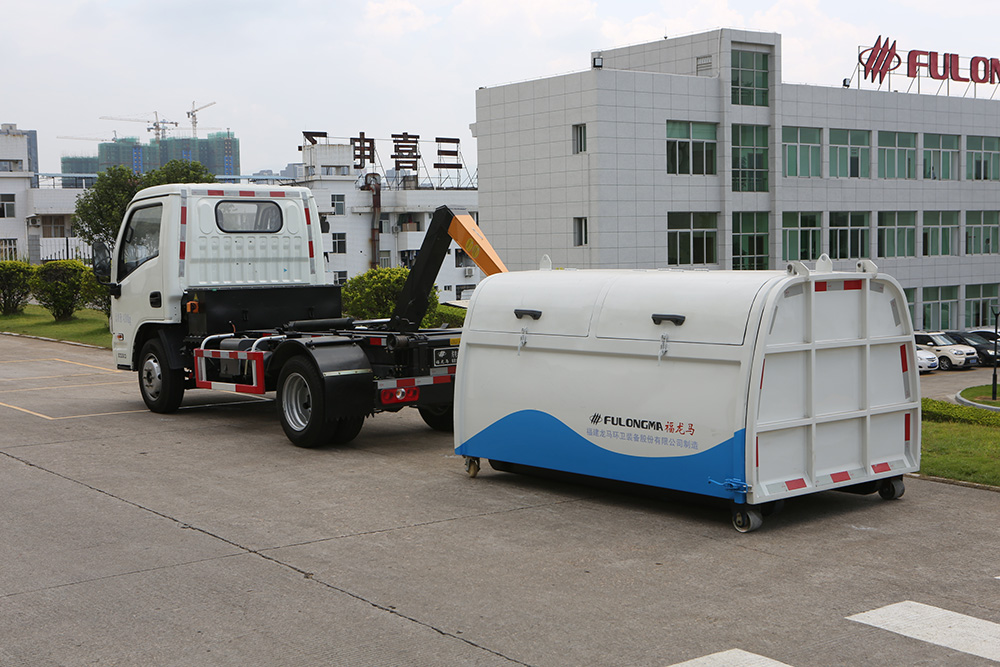 pure electric hook arm garbage truck