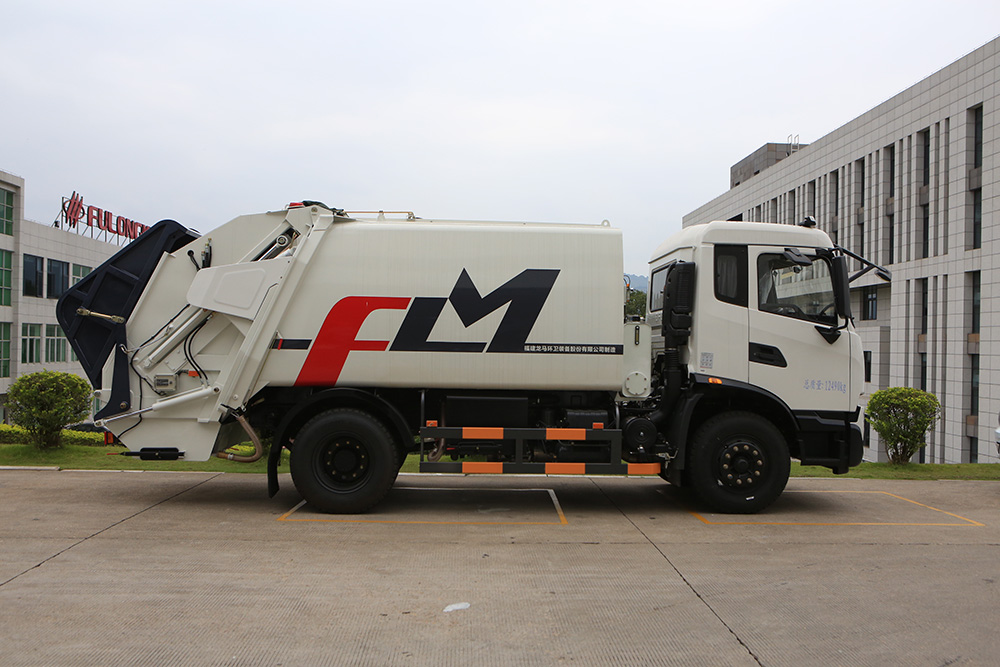 camion à ordures à compression de taille moyenne de 12 tonnes