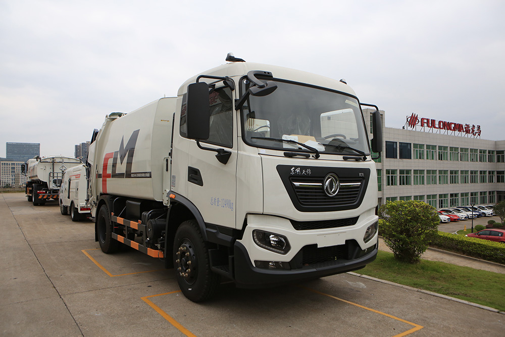 camion à ordures à compression de taille moyenne de 12 tonnes