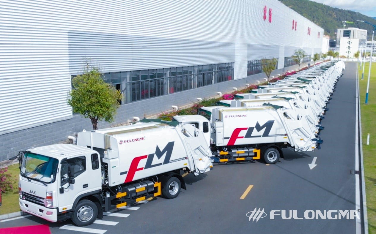 โครงการในต่างประเทศของกลุ่ม FULONGMA รายงานชัยชนะรถบรรทุกขยะชุดหนึ่งเพื่อให้บริการในต่างประเทศ