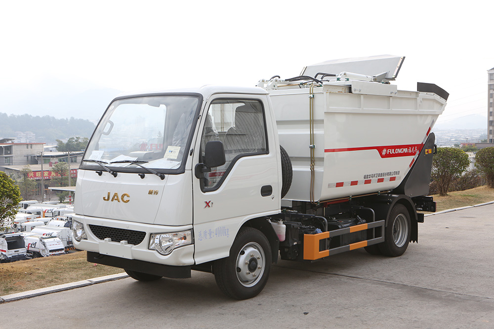 camion à ordures auto-chargeant et déchargeant